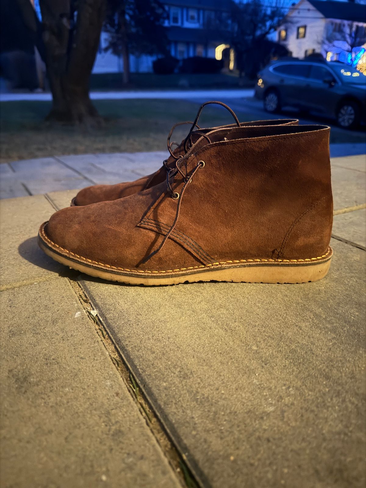 Photo by Benjamnb on January 4, 2026 of the Red Wing Weekender Chukka in Chocolate Muleskinner.