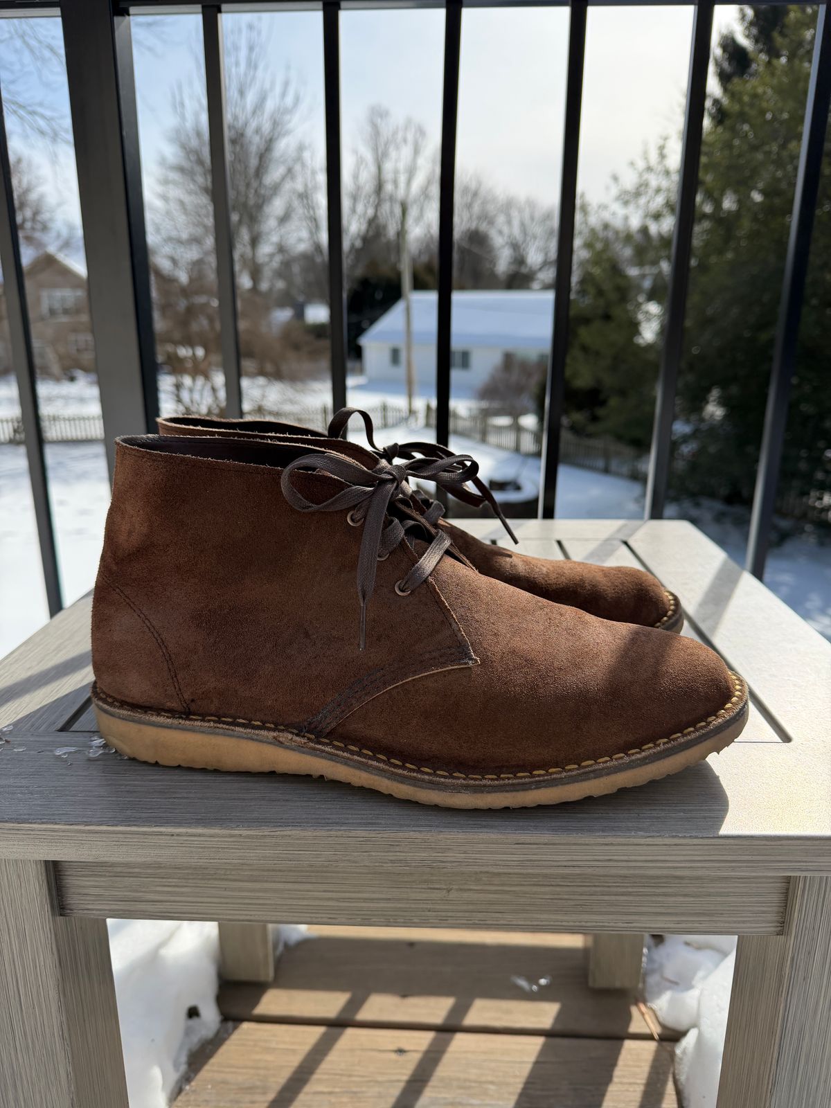 Photo by Benjamnb on February 1, 2026 of the Red Wing Weekender Chukka in Chocolate Muleskinner.