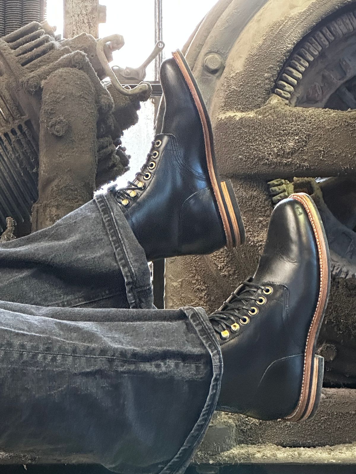 Photo by lydialove on October 4, 2023 of the Grant Stone Nora Boot in Horween Black Chromexcel.