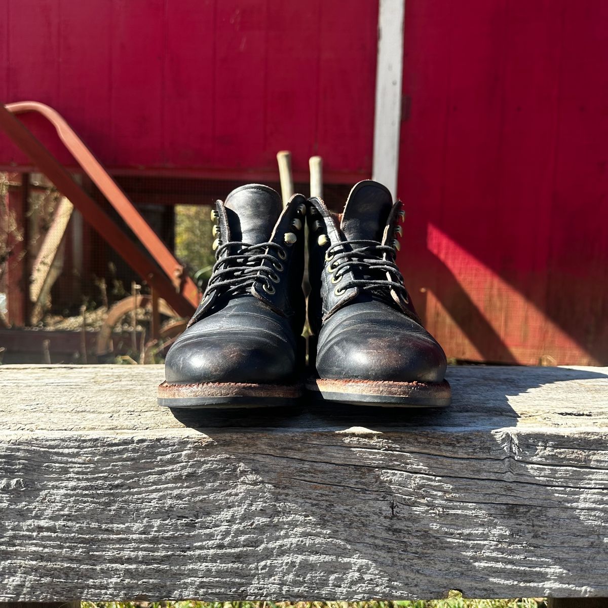 Photo by lydialove on November 4, 2023 of the Grant Stone Nora Boot in Horween Black Chromexcel.