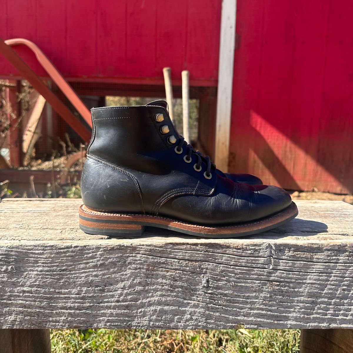 Photo by lydialove on November 4, 2023 of the Grant Stone Nora Boot in Horween Black Chromexcel.