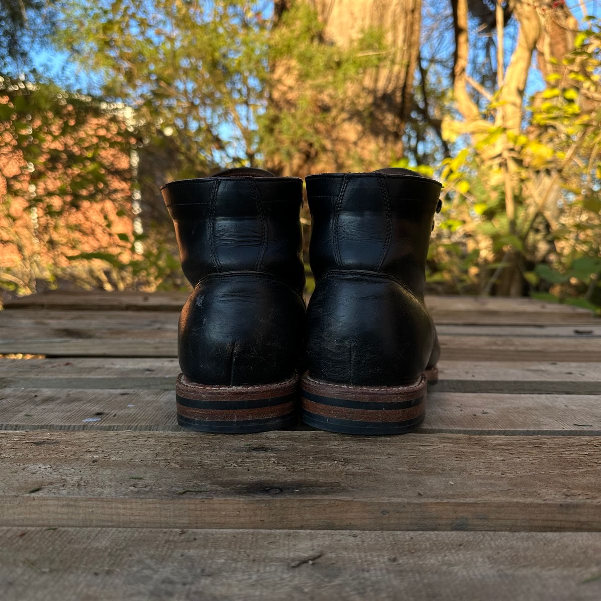 Photo by lydialove on December 4, 2023 of the Grant Stone Nora Boot in Horween Black Chromexcel.