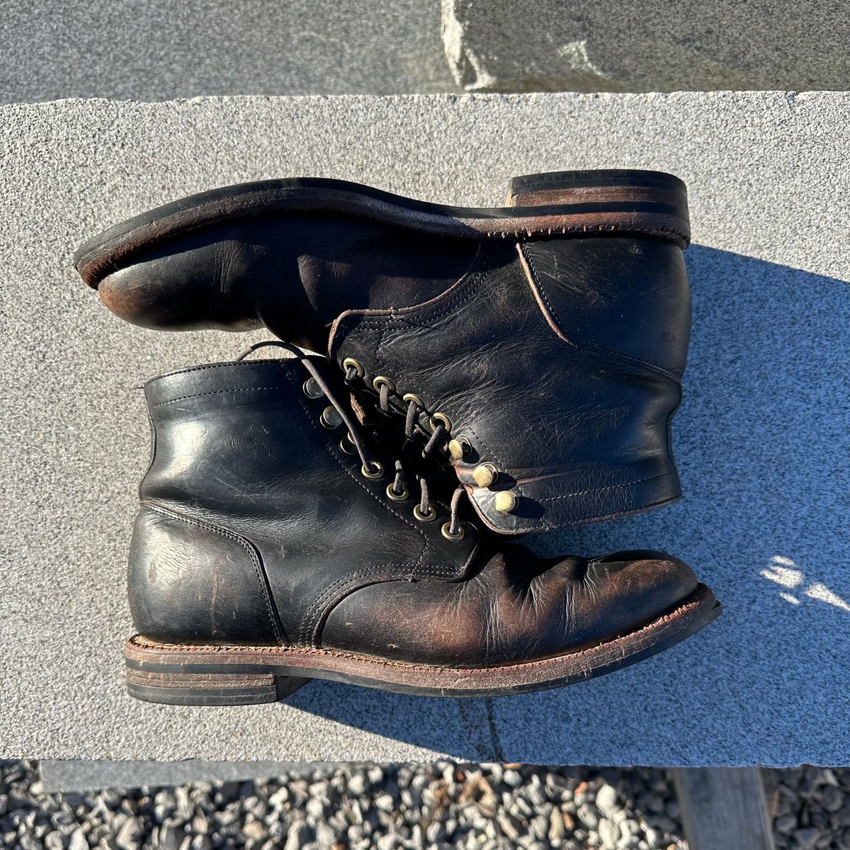 Photo by lydialove on February 5, 2024 of the Grant Stone Nora Boot in Horween Black Chromexcel.