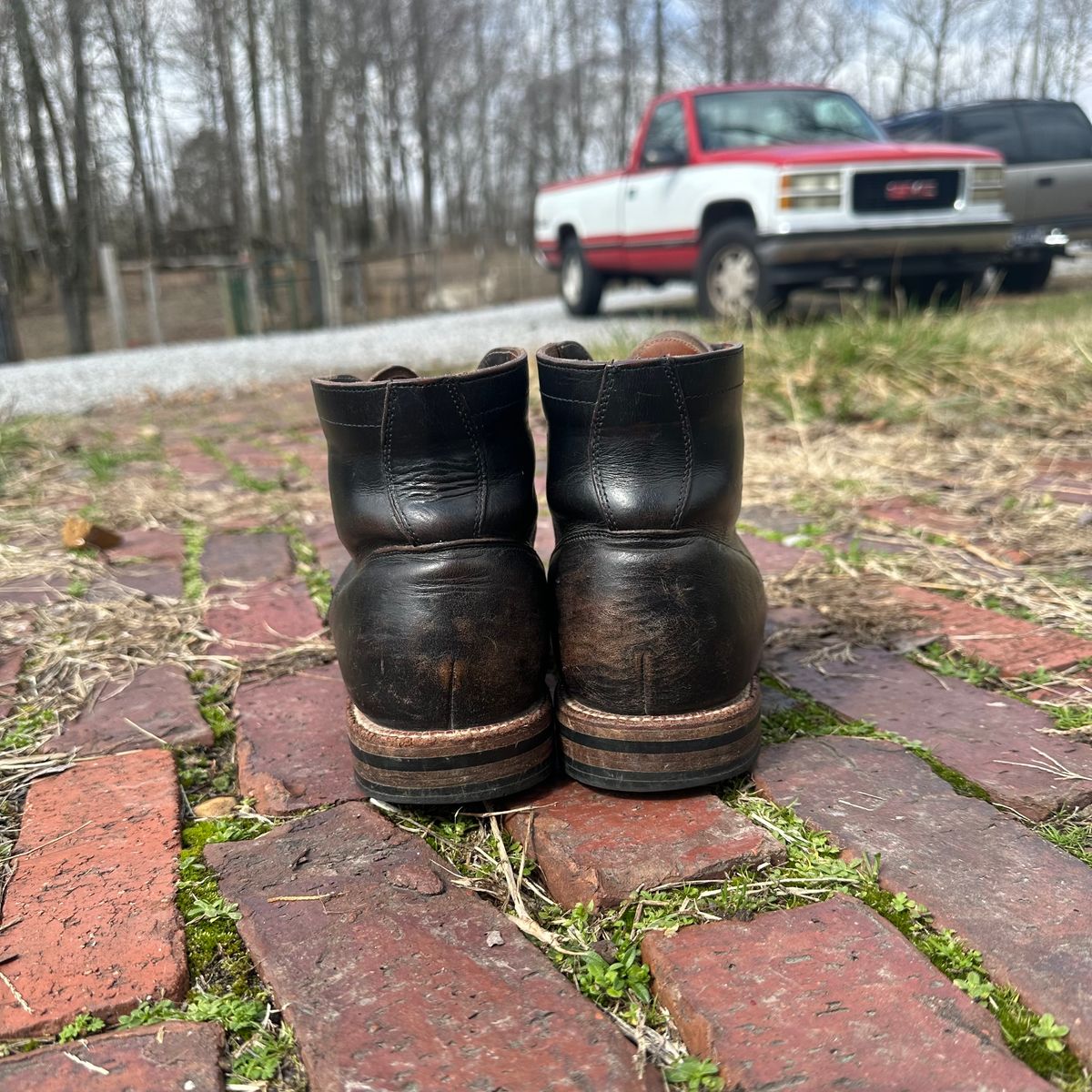 Photo by lydialove on March 2, 2024 of the Grant Stone Nora Boot in Horween Black Chromexcel.