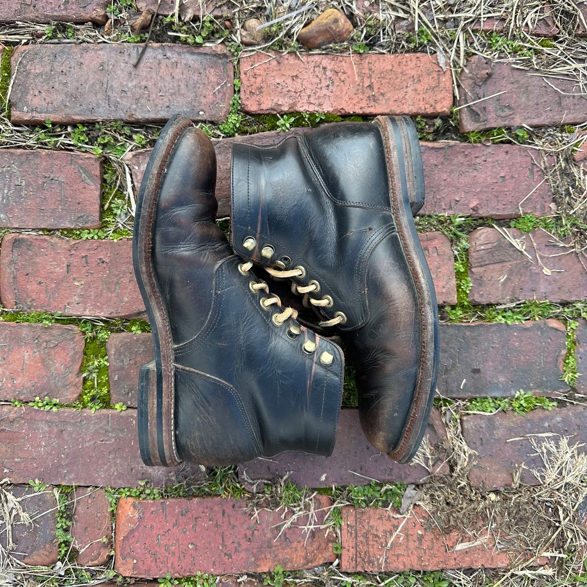 Photo by lydialove on March 2, 2024 of the Grant Stone Nora Boot in Horween Black Chromexcel.