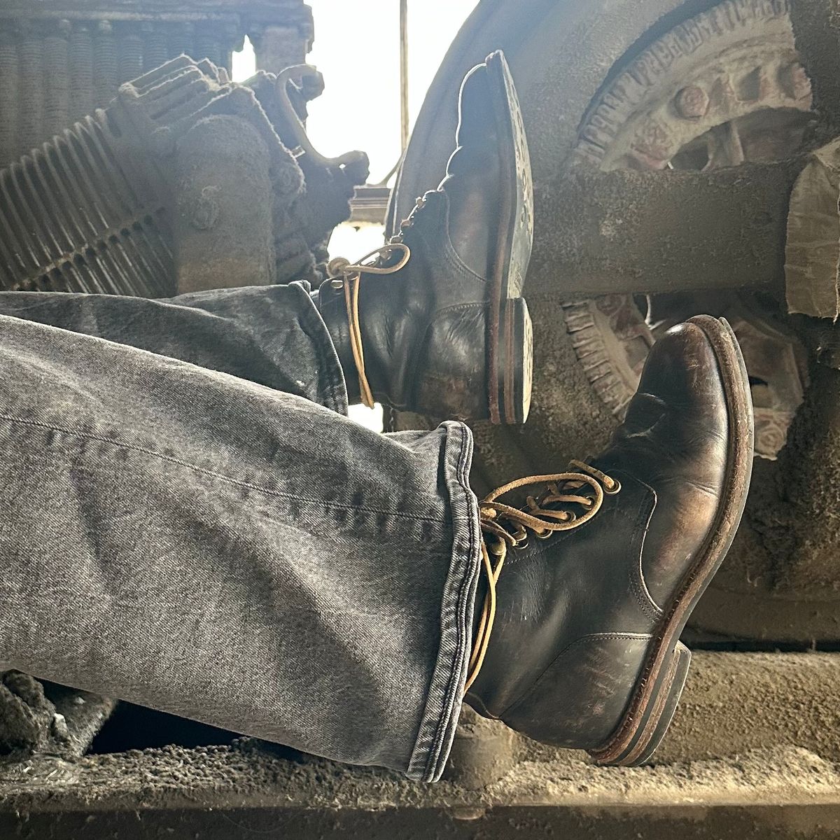 Photo by lydialove on April 1, 2024 of the Grant Stone Nora Boot in Horween Black Chromexcel.