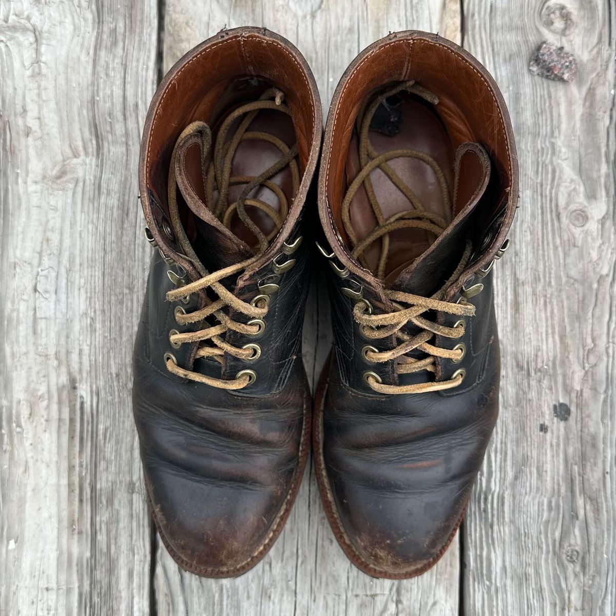 Photo by lydialove on April 1, 2024 of the Grant Stone Nora Boot in Horween Black Chromexcel.