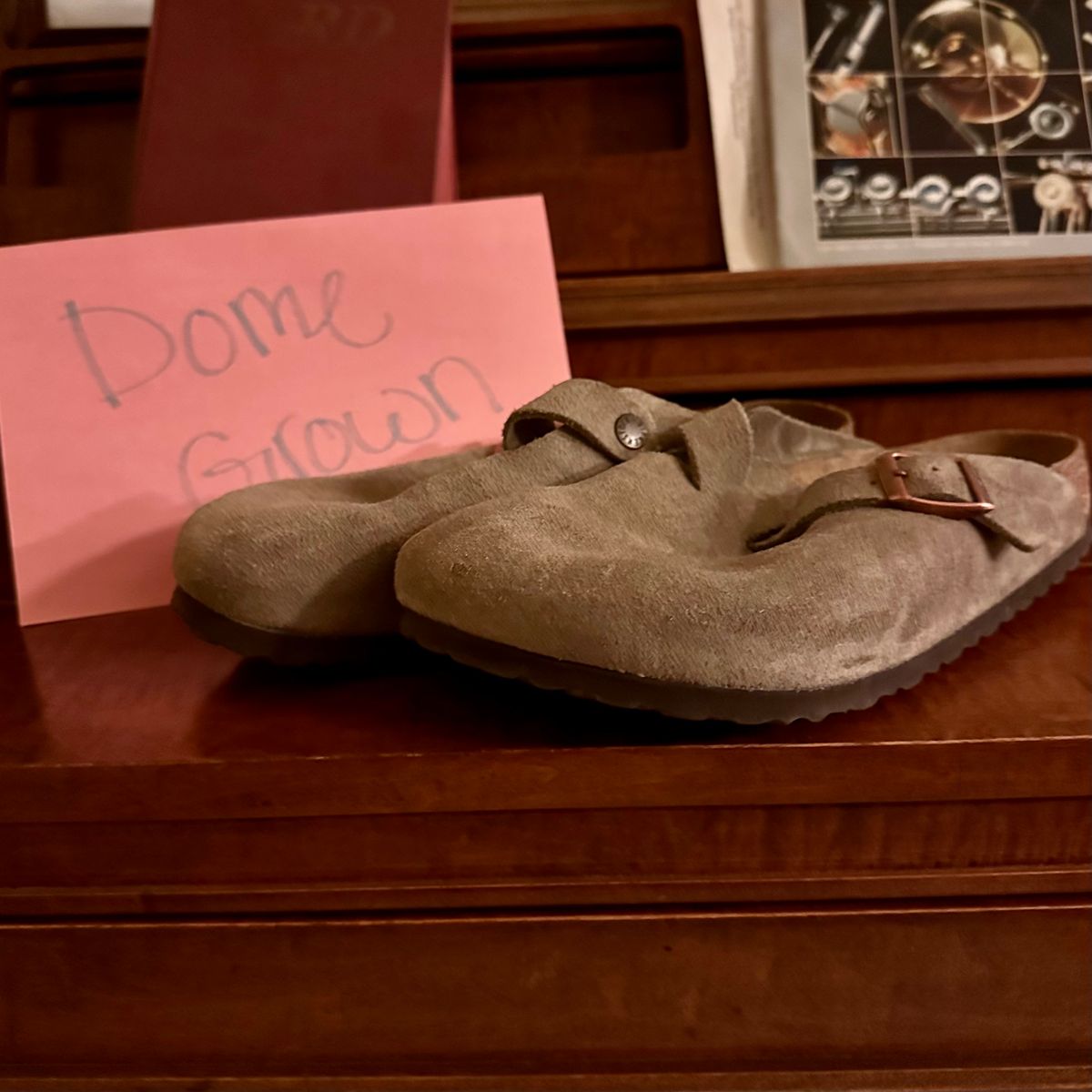 Photo by lydialove on November 9, 2023 of the Birkenstock Boston in Taupe Suede.