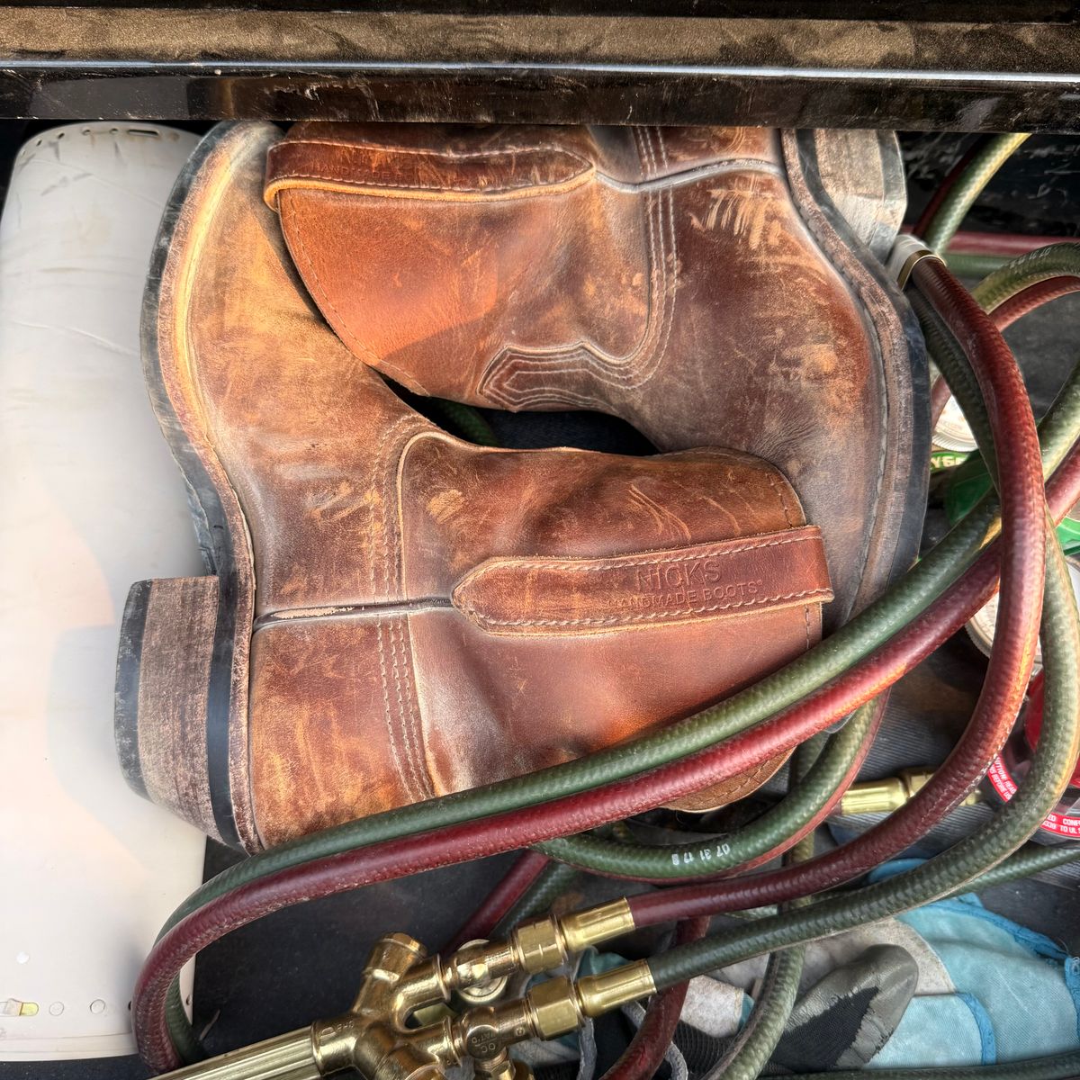 Photo by lydialove on March 22, 2026 of the Nicks Palouse in Horween Orange Predator.