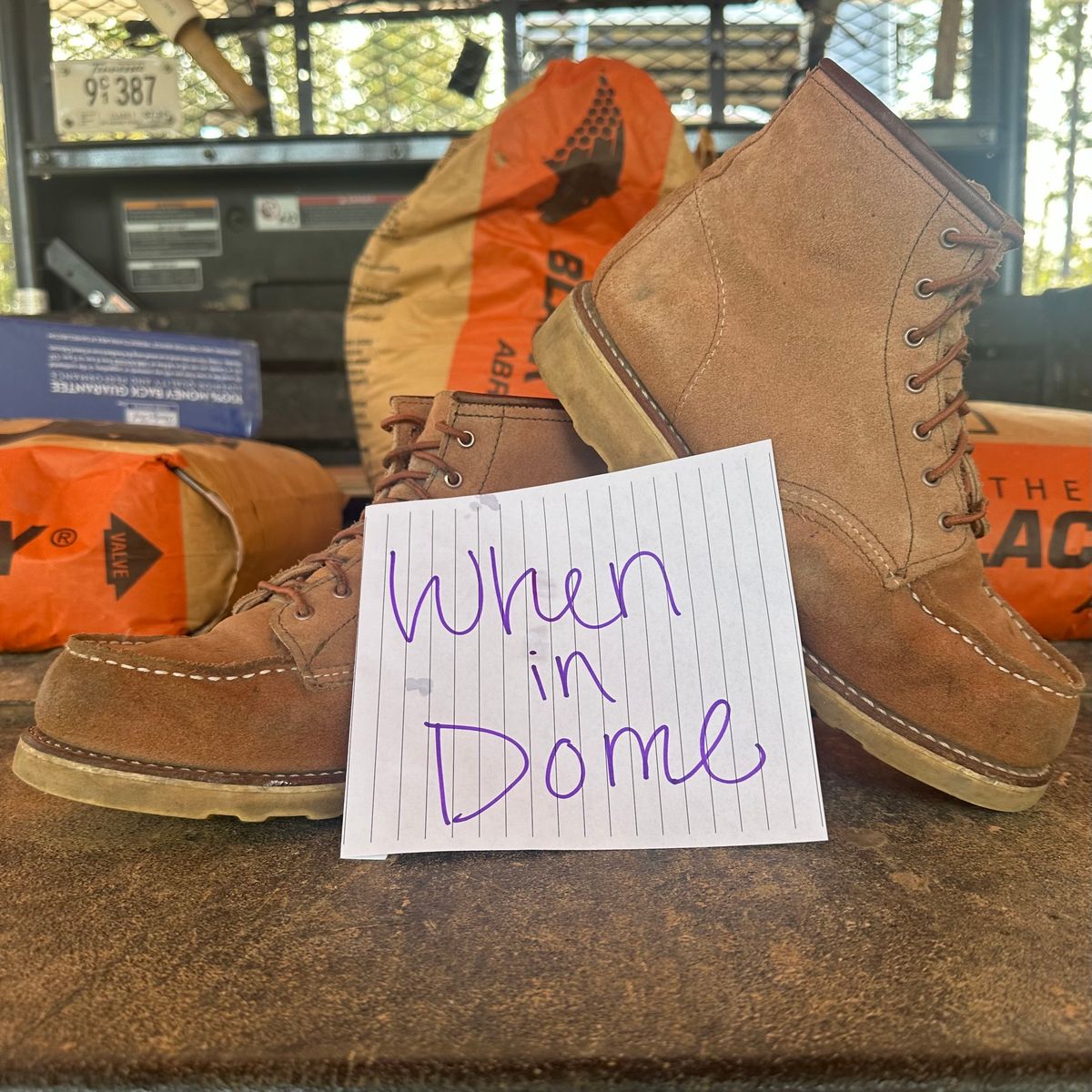 Photo by lydialove on November 3, 2024 of the Red Wing 6-Inch Classic Moc in Dusty Rose Roughout Abilene Leather.