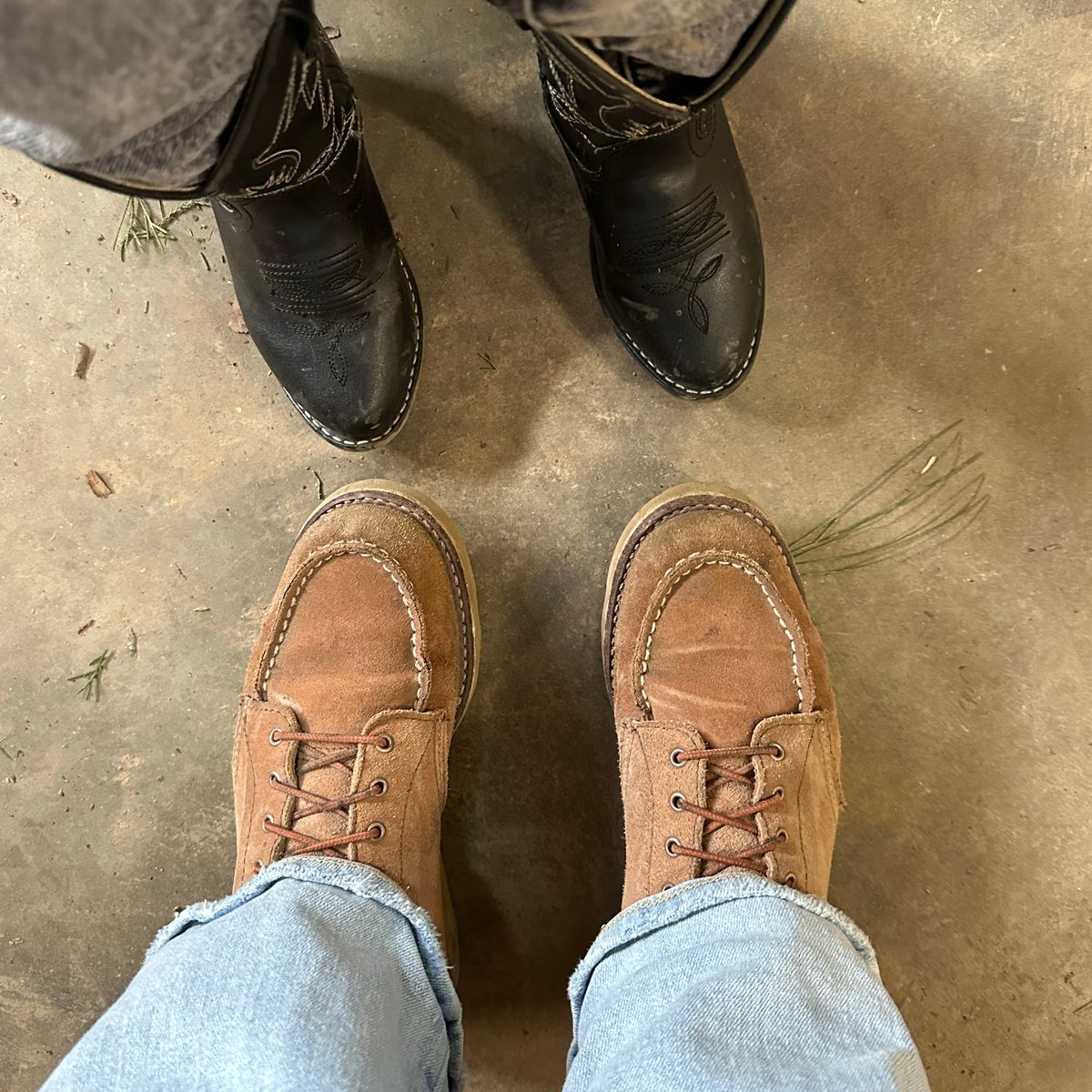 Photo by lydialove on November 23, 2024 of the Red Wing 6-Inch Classic Moc in Dusty Rose Roughout Abilene Leather.