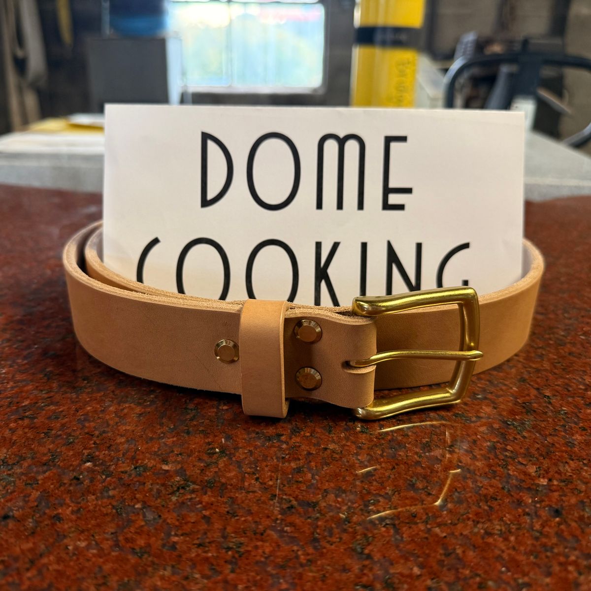 Photo by lydialove on November 1, 2025 of the Carmine Jack Leather Oak Bark Shipyard Belt in J&FJ Baker & Co Natural Bridle.