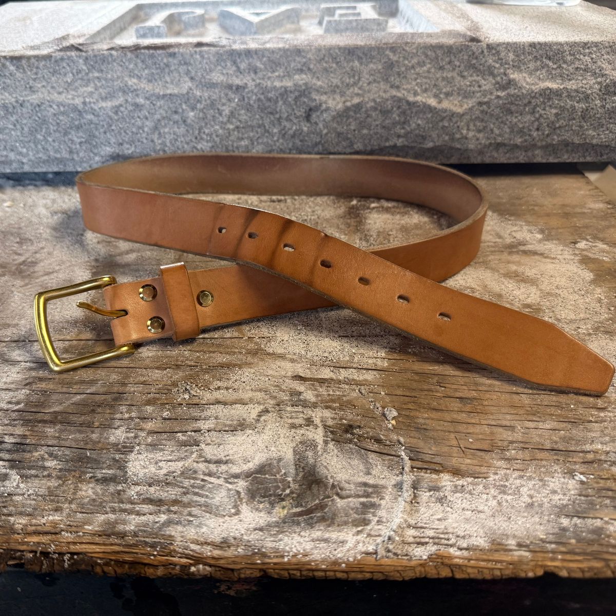 Photo by lydialove on March 5, 2026 of the Carmine Jack Leather Oak Bark Shipyard Belt in J&FJ Baker & Co Natural Bridle.