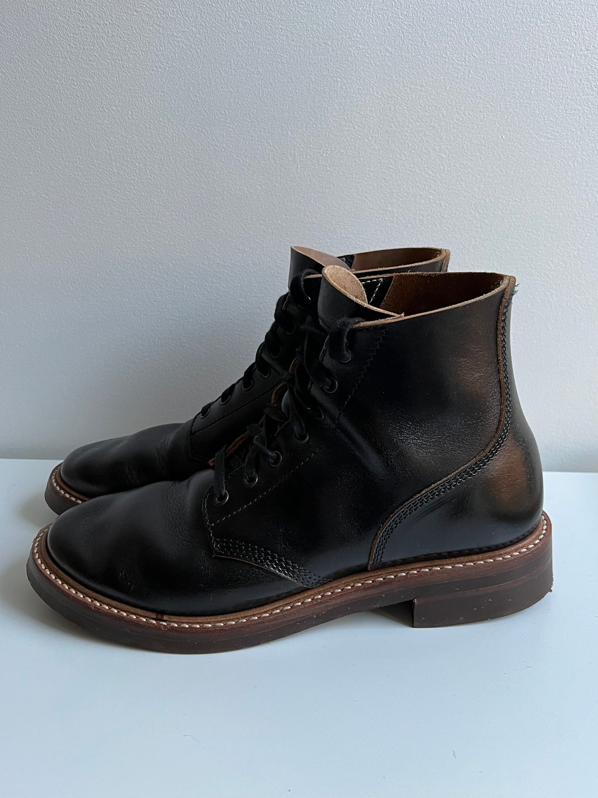 Photo by xb on November 7, 2023 of the John Lofgren M-43 Service Shoes in Shinki Black Teacore Horsebutt.