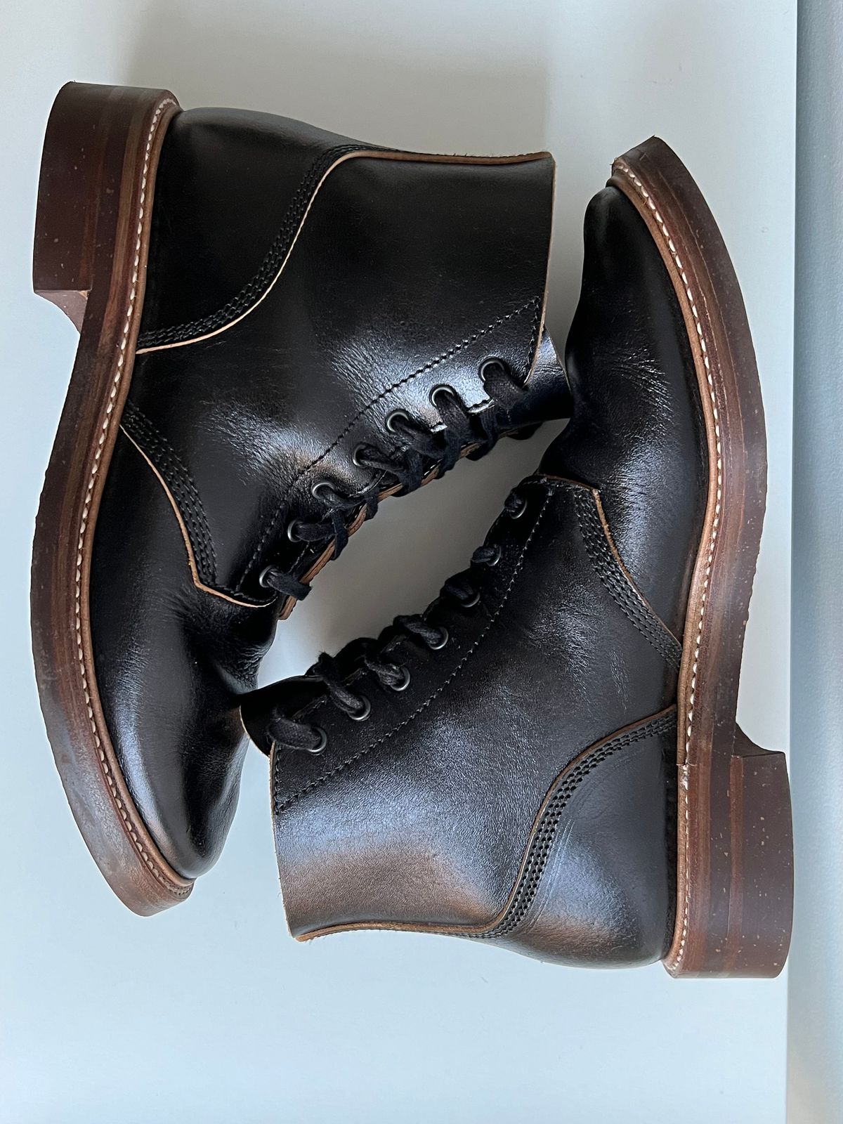 Photo by xb on November 7, 2023 of the John Lofgren M-43 Service Shoes in Shinki Black Teacore Horsebutt.