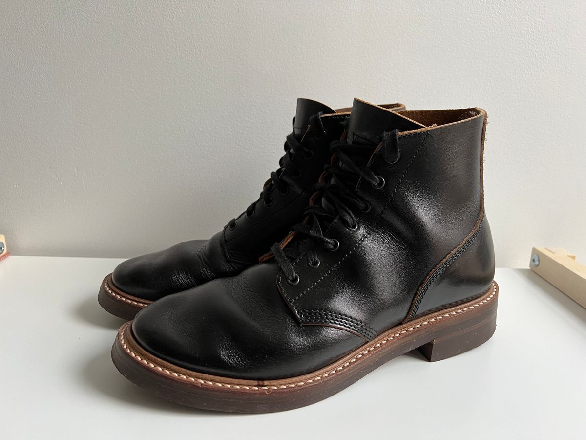Photo by xb on December 5, 2023 of the John Lofgren M-43 Service Shoes in Shinki Black Teacore Horsebutt.
