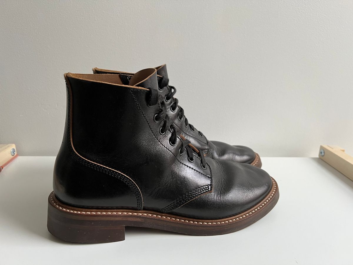 Photo by xb on December 5, 2023 of the John Lofgren M-43 Service Shoes in Shinki Black Teacore Horsebutt.