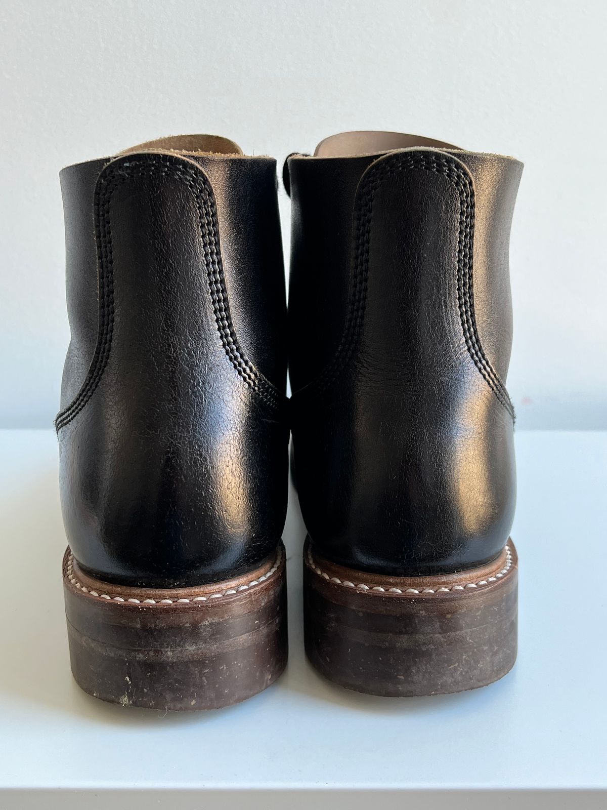 Photo by xb on February 5, 2024 of the John Lofgren M-43 Service Shoes in Shinki Black Teacore Horsebutt.