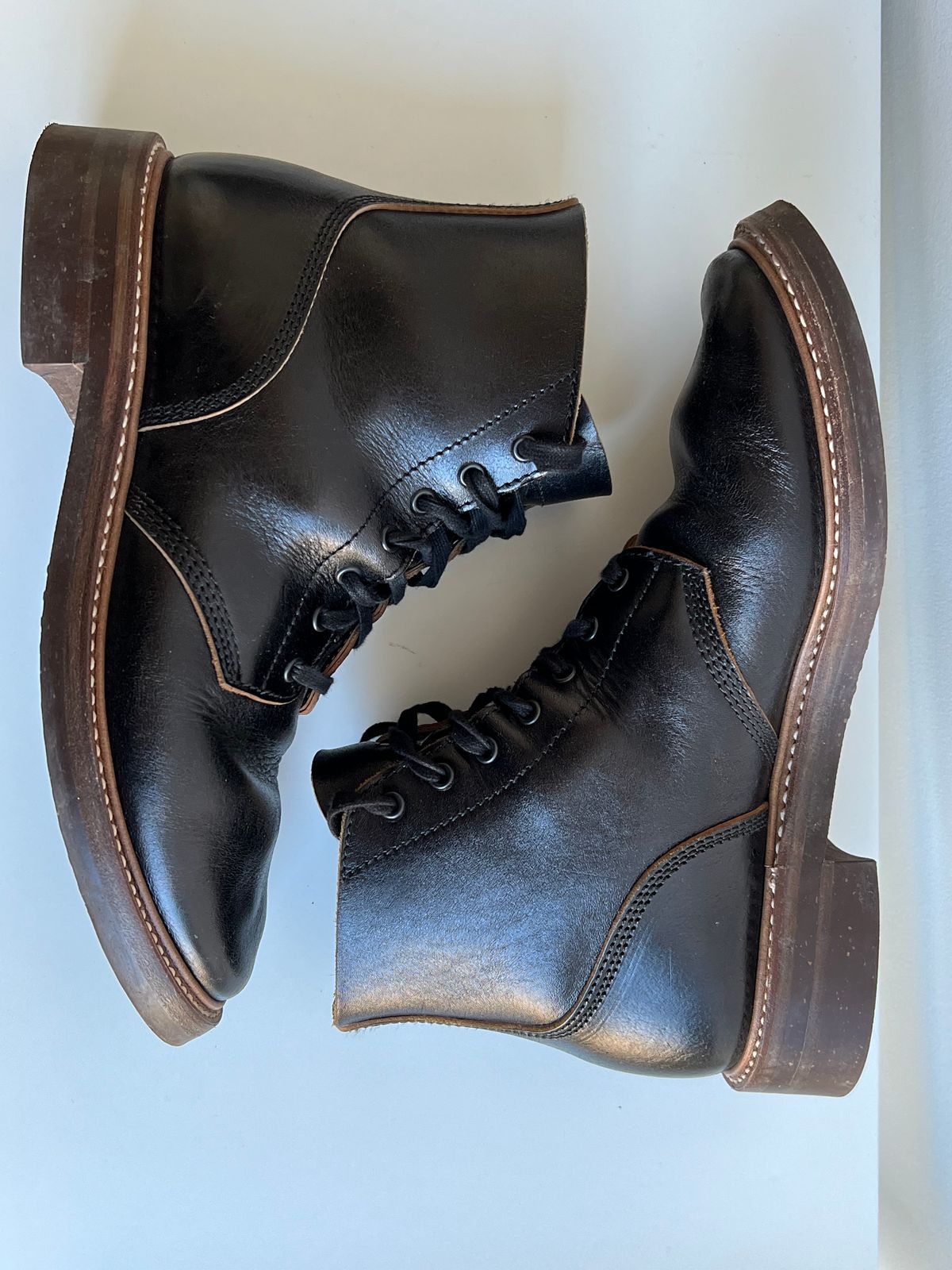 Photo by xb on February 5, 2024 of the John Lofgren M-43 Service Shoes in Shinki Black Teacore Horsebutt.