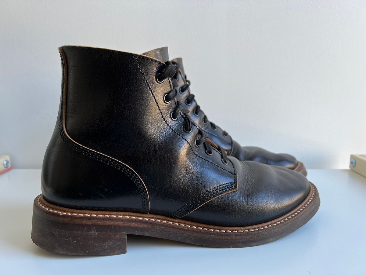 Photo by xb on February 5, 2024 of the John Lofgren M-43 Service Shoes in Shinki Black Teacore Horsebutt.