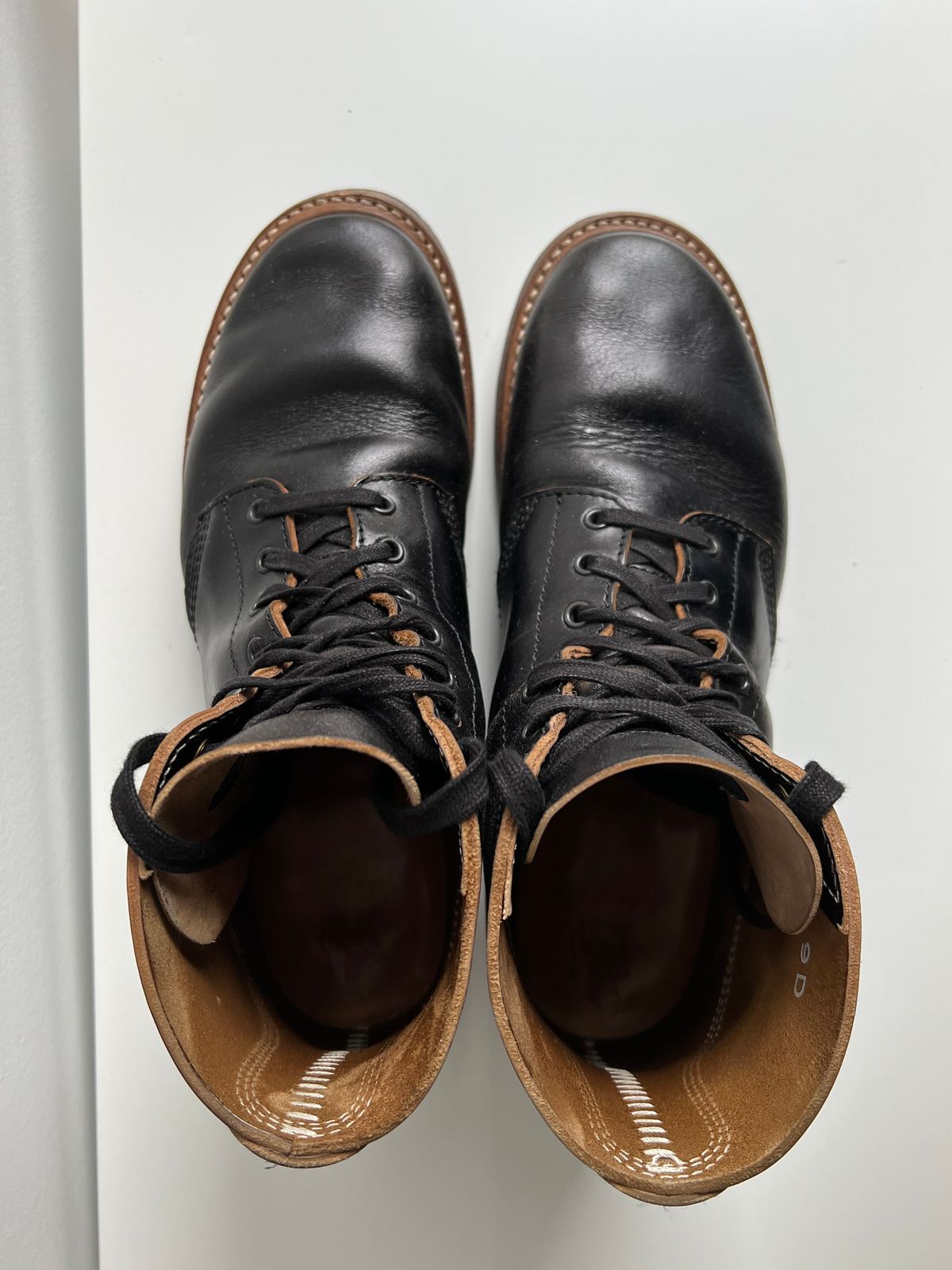 Photo by xb on March 5, 2024 of the John Lofgren M-43 Service Shoes in Shinki Black Teacore Horsebutt.