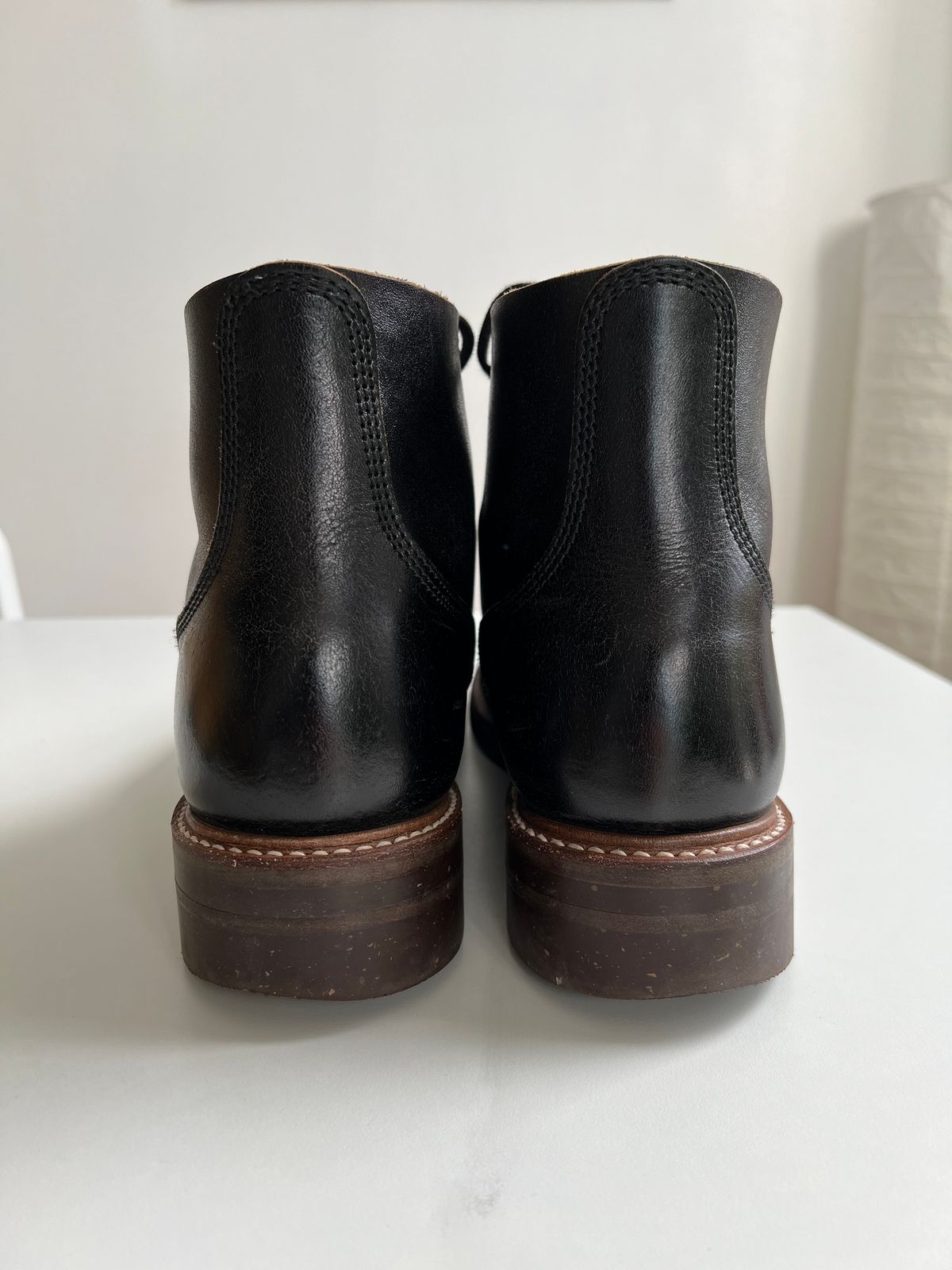 Photo by xb on April 5, 2024 of the John Lofgren M-43 Service Shoes in Shinki Black Teacore Horsebutt.