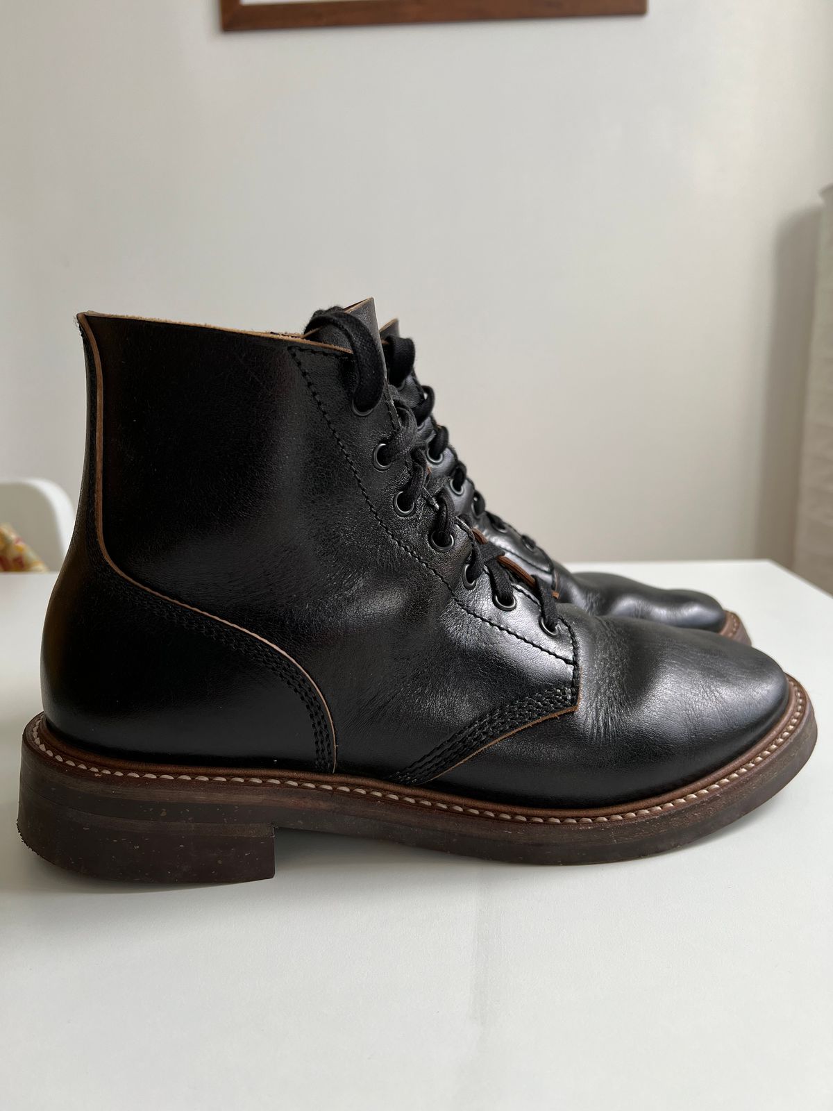 Photo by xb on April 5, 2024 of the John Lofgren M-43 Service Shoes in Shinki Black Teacore Horsebutt.