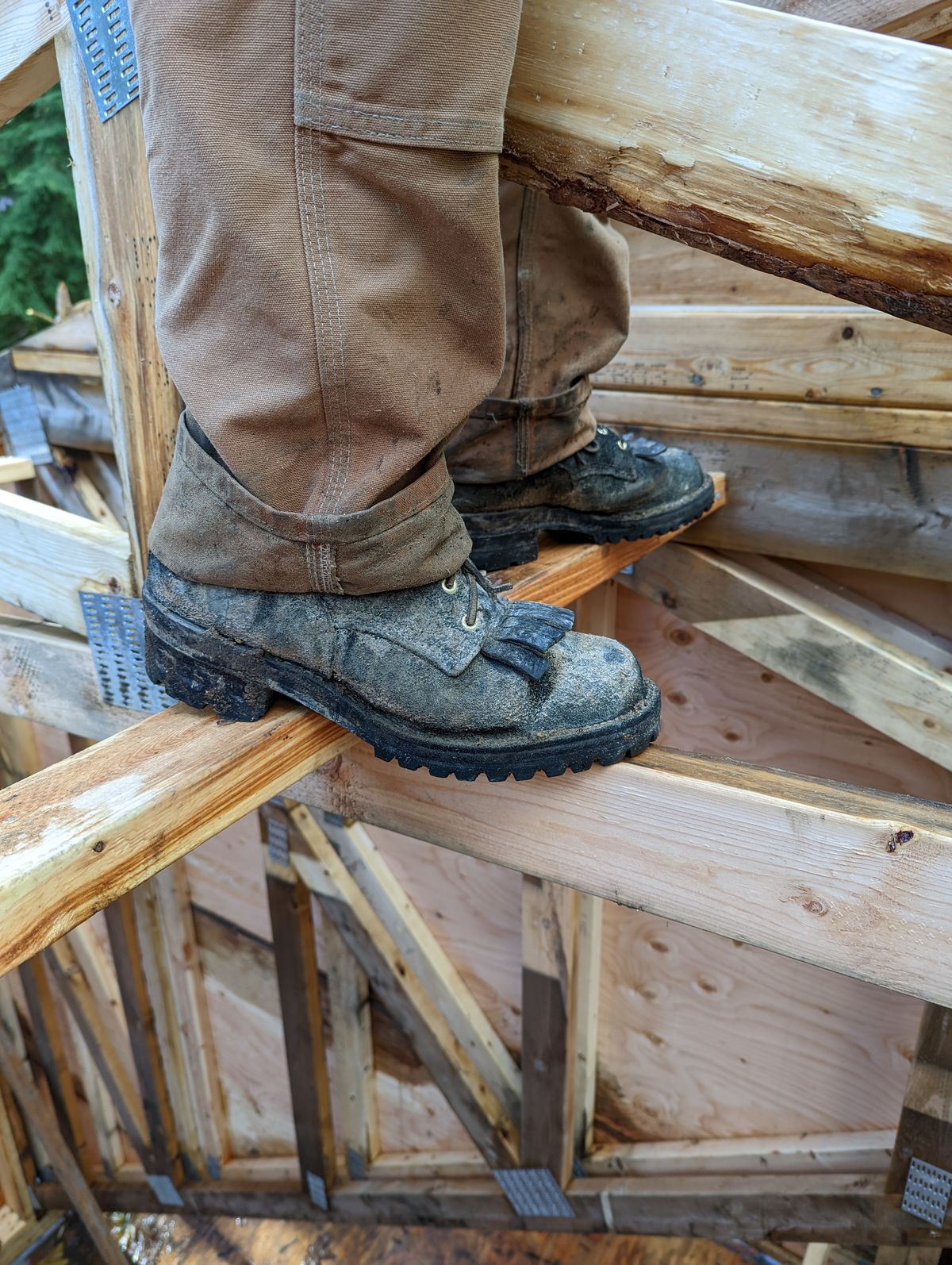 Photo by ChineseBroccoli on November 9, 2022 of the Viberg 155 Smokejumper Work Boot in Seidel Black Oil Tan Roughout.