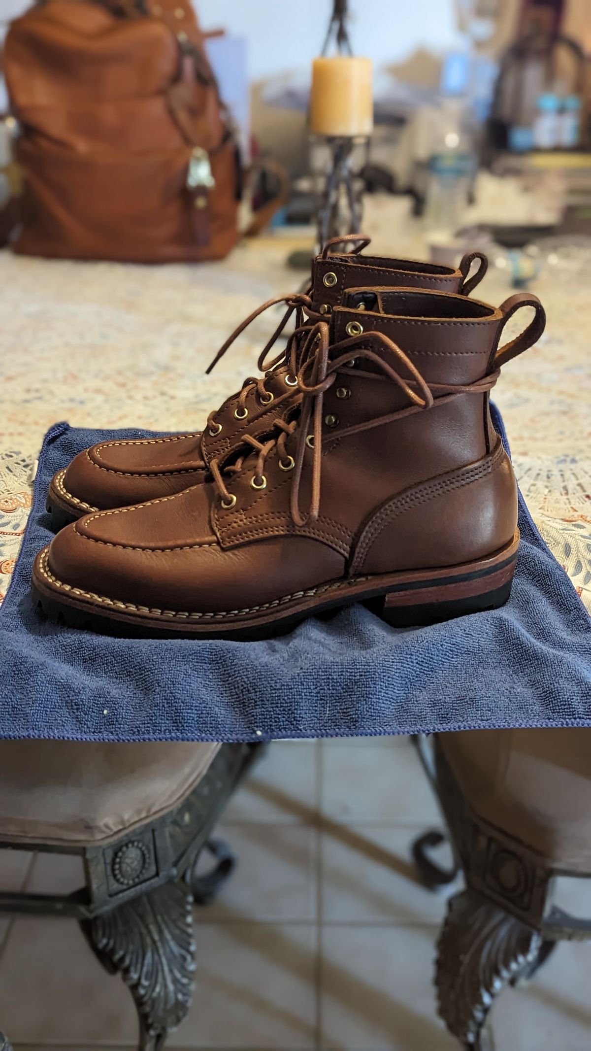Photo by Briansbootpage on October 1, 2023 of the Nicks Moc Toe in Seidel 1964 Brown.