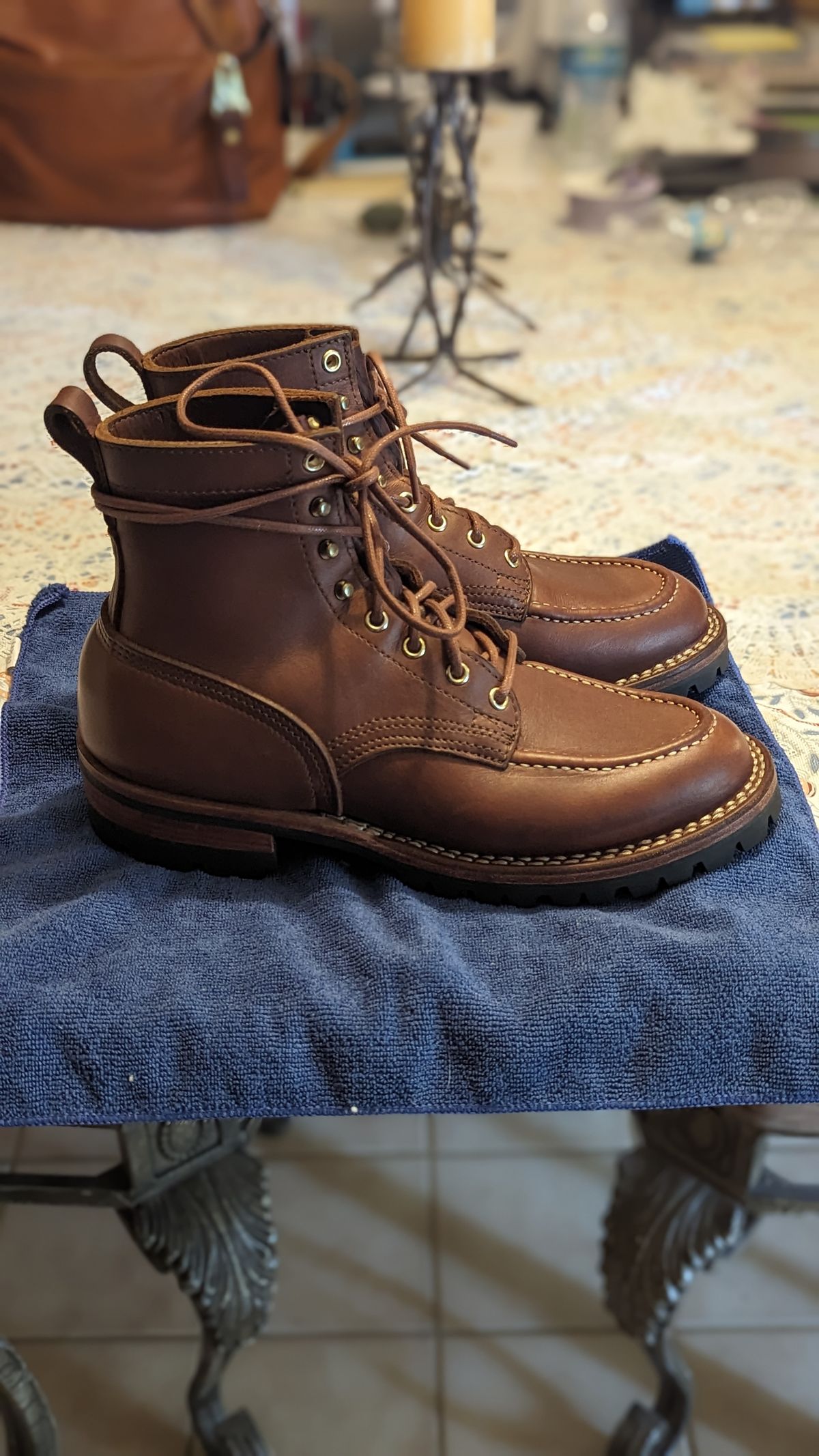 Photo by Briansbootpage on October 1, 2023 of the Nicks Moc Toe in Seidel 1964 Brown.