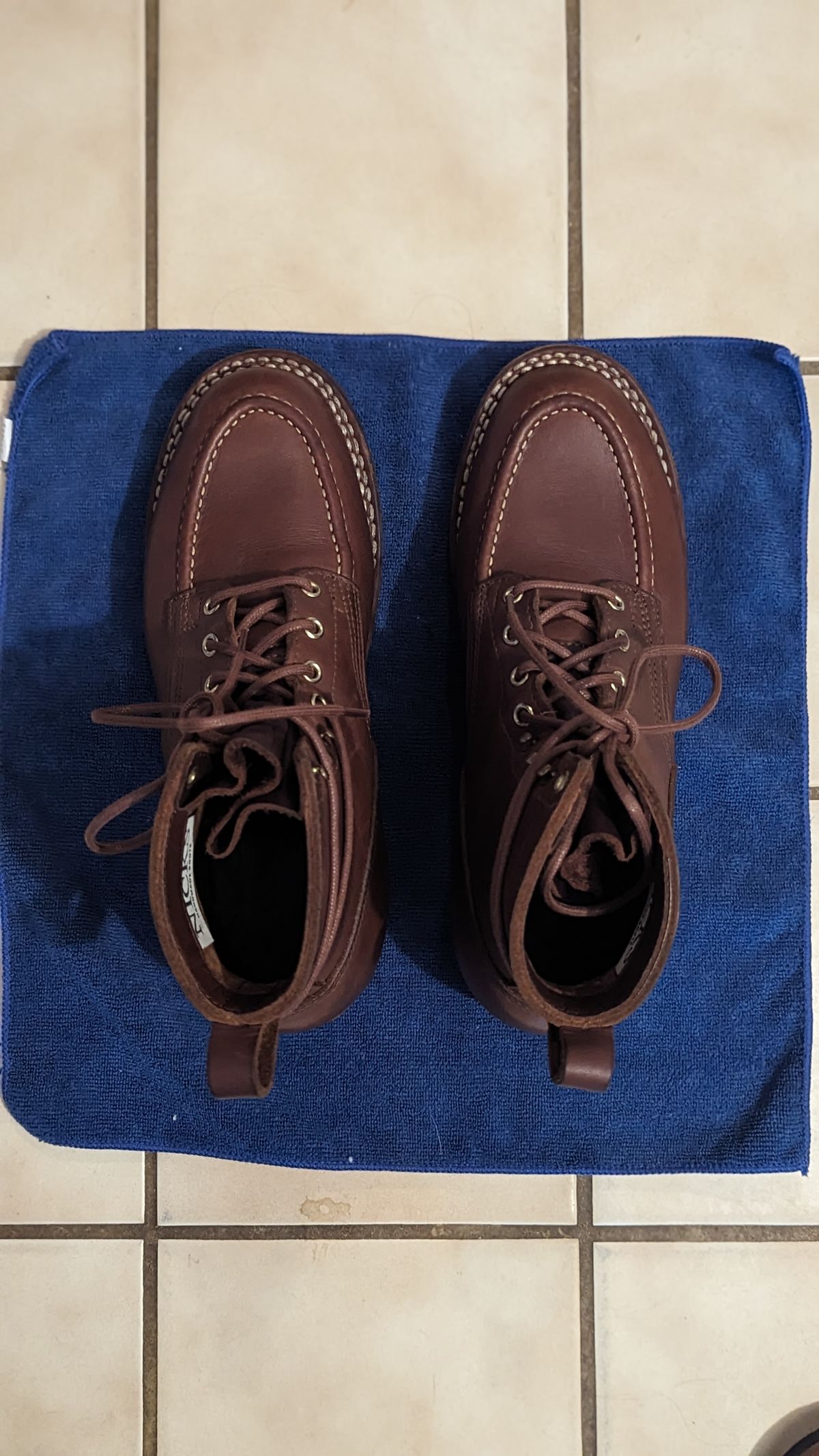 Photo by Briansbootpage on October 1, 2023 of the Nicks Moc Toe in Seidel 1964 Brown.
