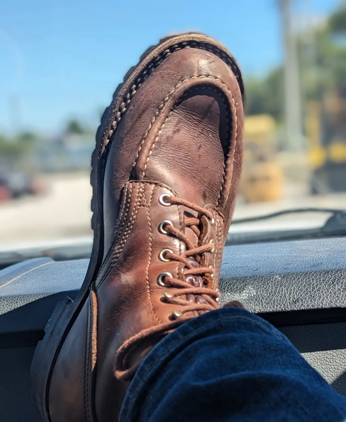 Photo by Briansbootpage on October 21, 2023 of the Nicks Moc Toe in Seidel 1964 Brown.