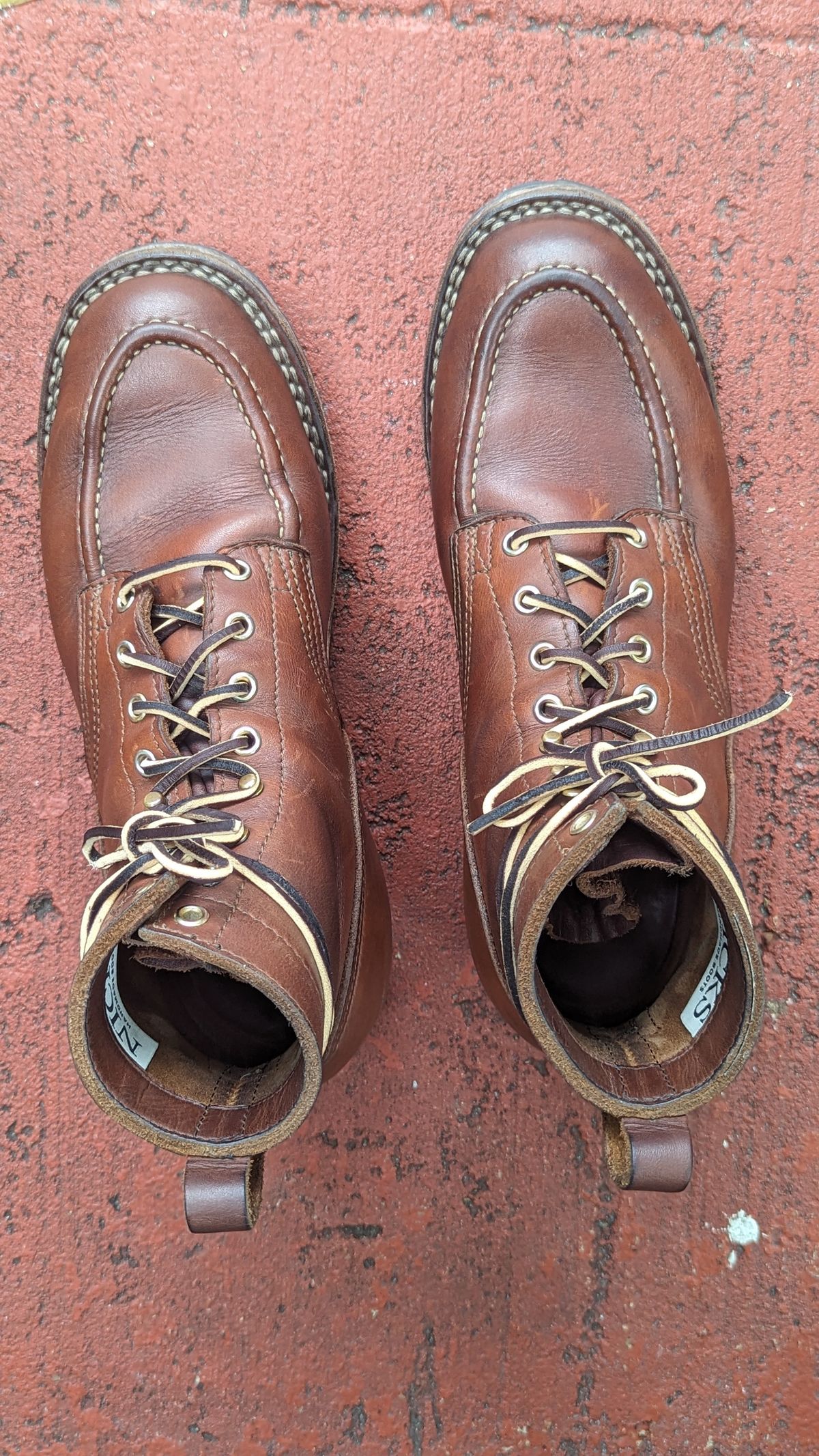 Photo by Briansbootpage on November 2, 2023 of the Nicks Moc Toe in Seidel 1964 Brown.