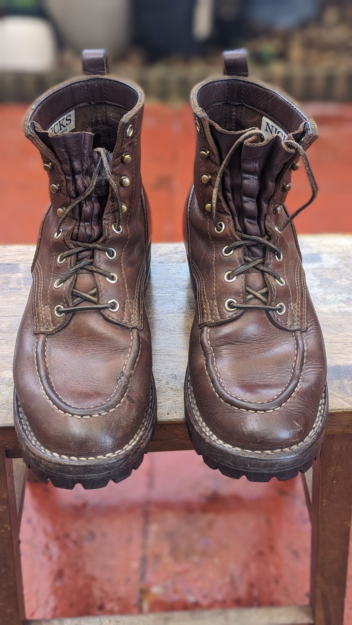 Photo by Briansbootpage on February 4, 2024 of the Nicks Moc Toe in Seidel 1964 Brown.