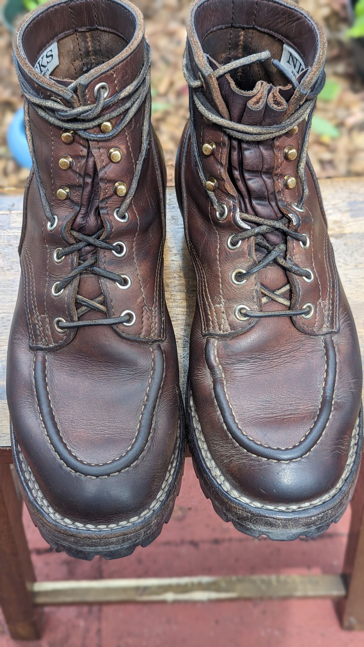 Photo by Briansbootpage on March 3, 2024 of the Nicks Moc Toe in Seidel 1964 Brown.