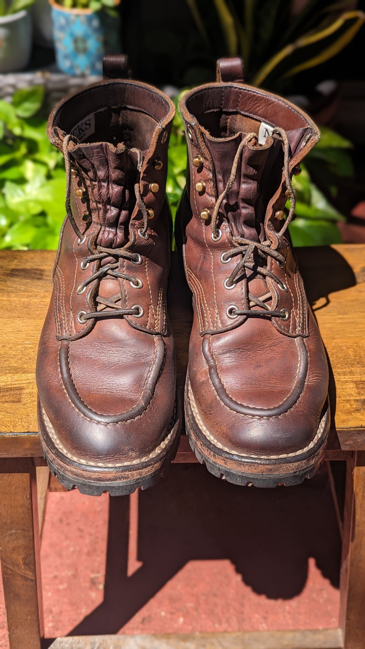 Photo by Briansbootpage on April 5, 2024 of the Nicks Moc Toe in Seidel 1964 Brown.