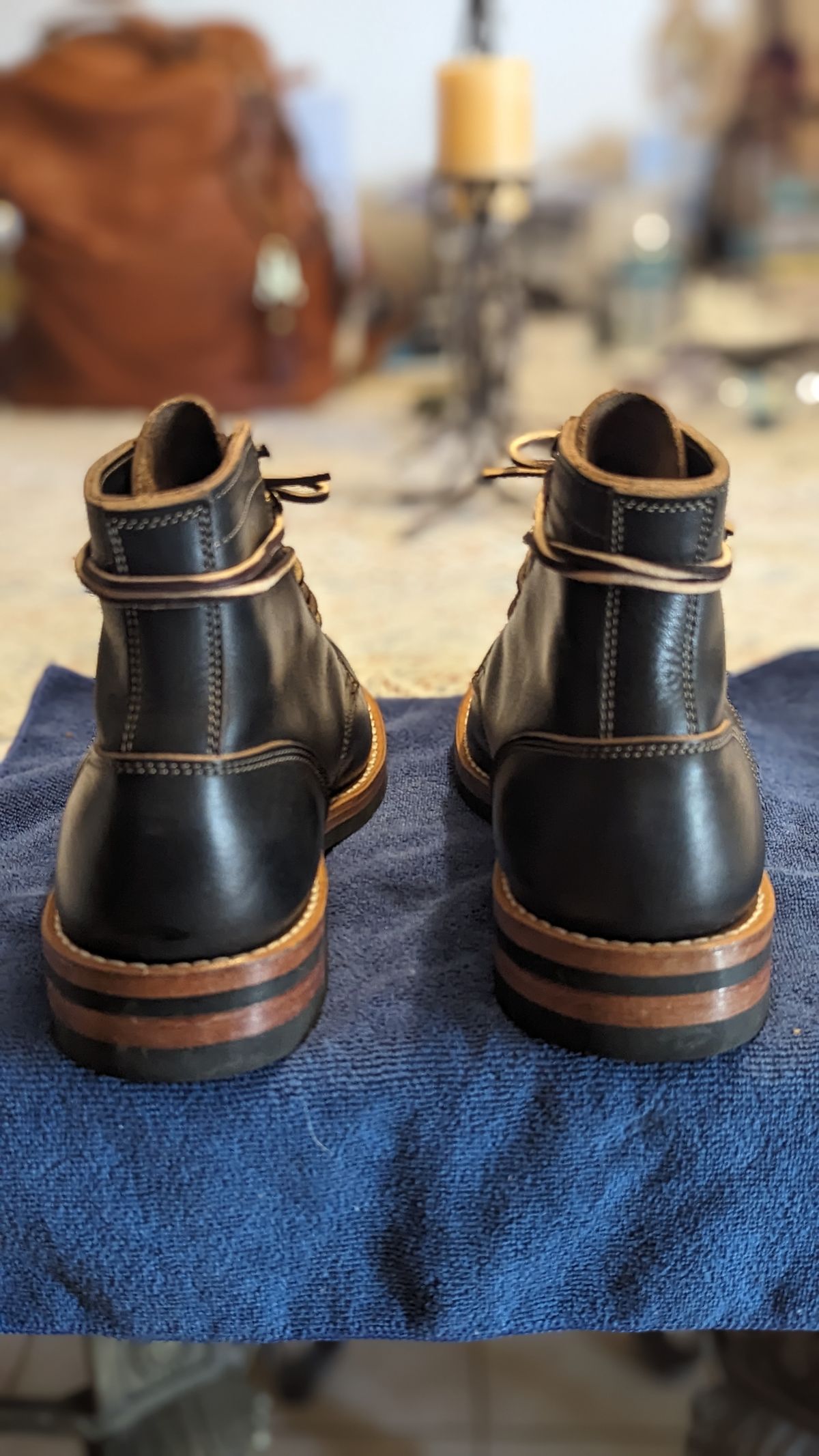 Photo by Briansbootpage on October 1, 2023 of the Truman Service Boot in Black Teacore.
