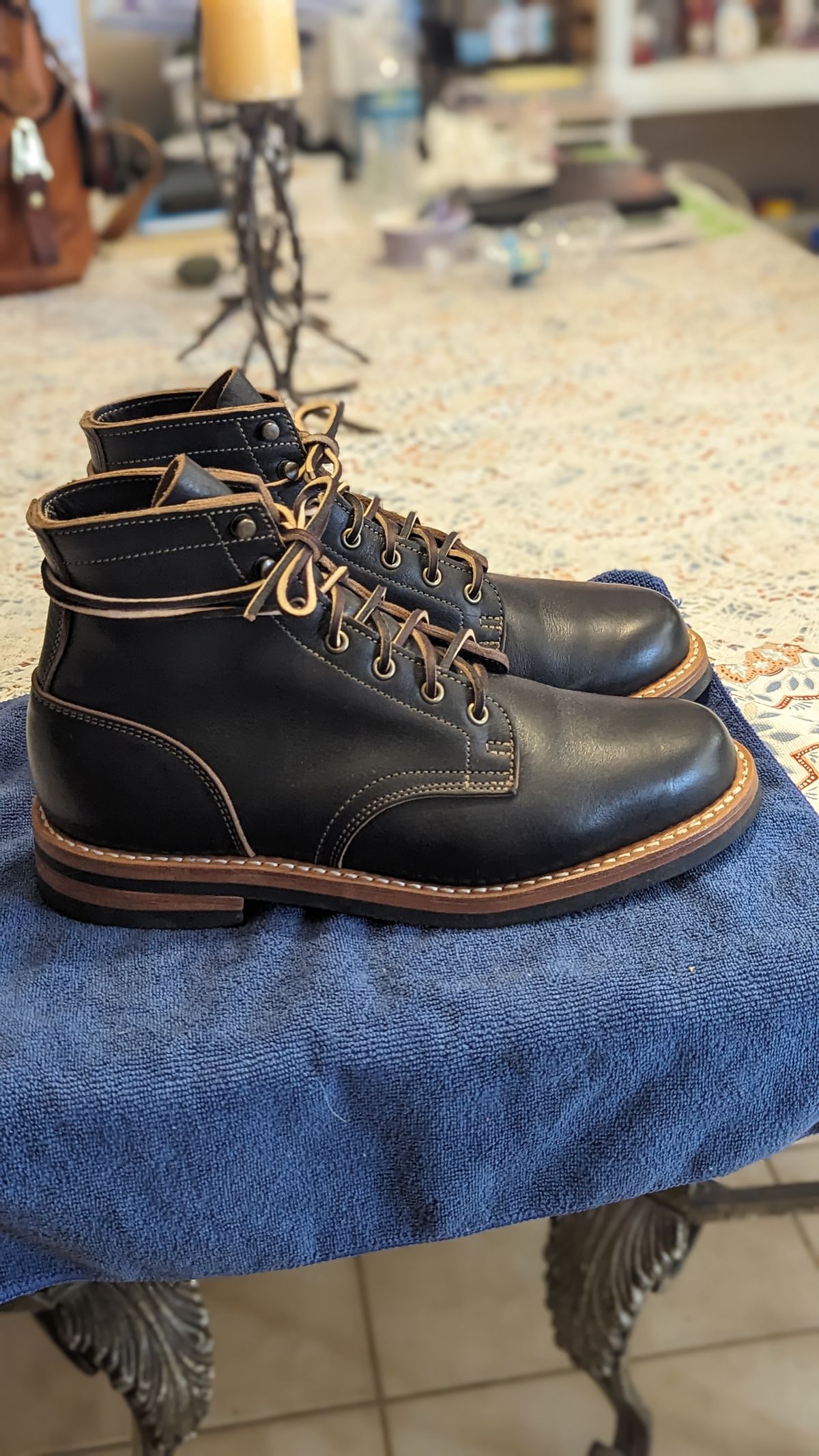 Photo by Briansbootpage on October 1, 2023 of the Truman Service Boot in Black Teacore.