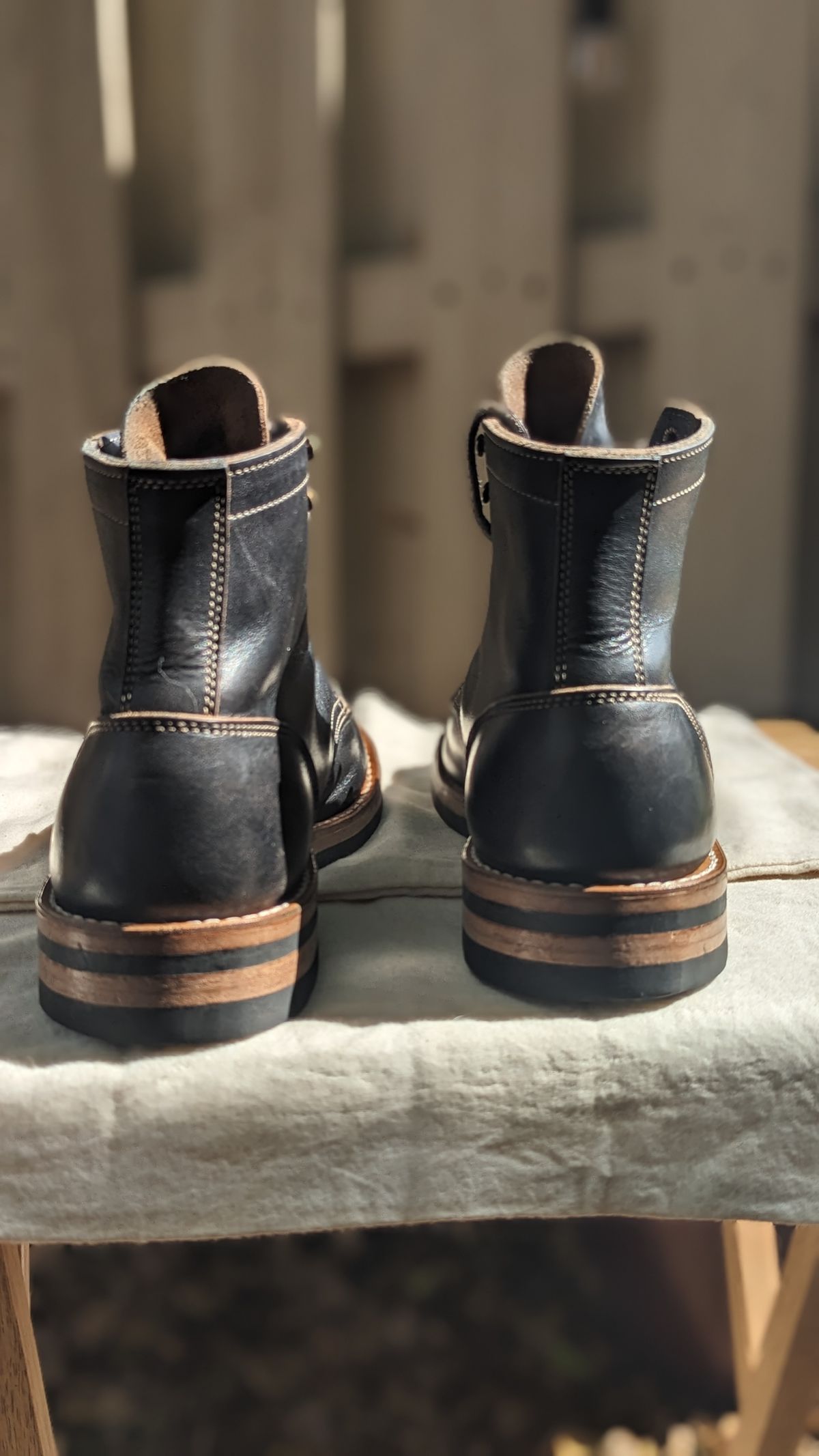 Photo by Briansbootpage on November 2, 2023 of the Truman Service Boot in Black Teacore.