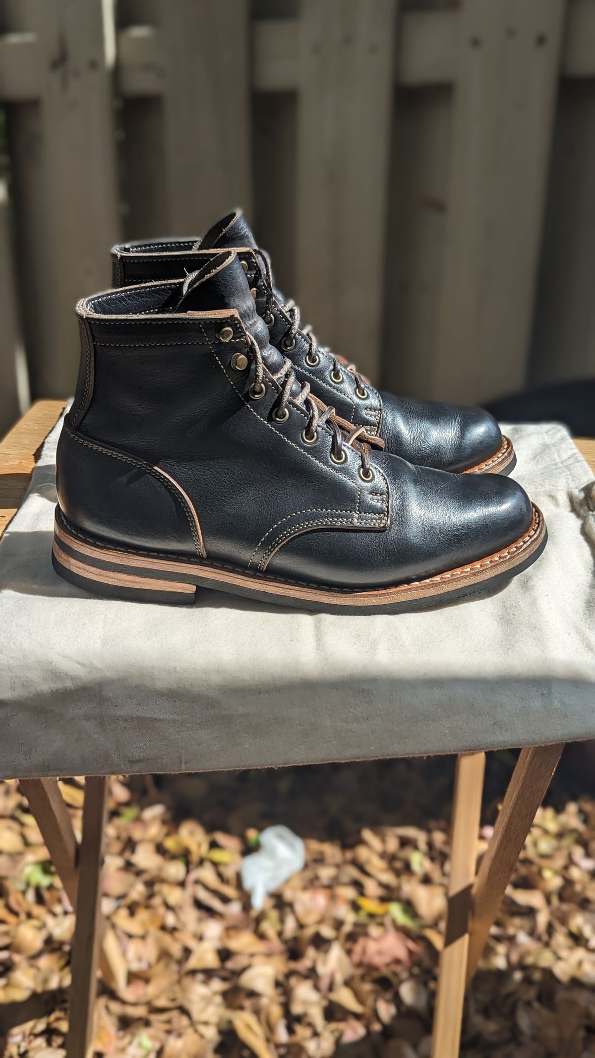 Photo by Briansbootpage on November 2, 2023 of the Truman Service Boot in Black Teacore.