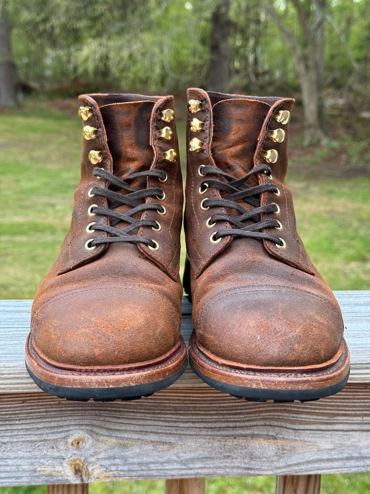 Photo by P2K on May 6, 2024 of the Parkhurst The Richmond in C.F. Stead Rust Waxy Commander Suede.