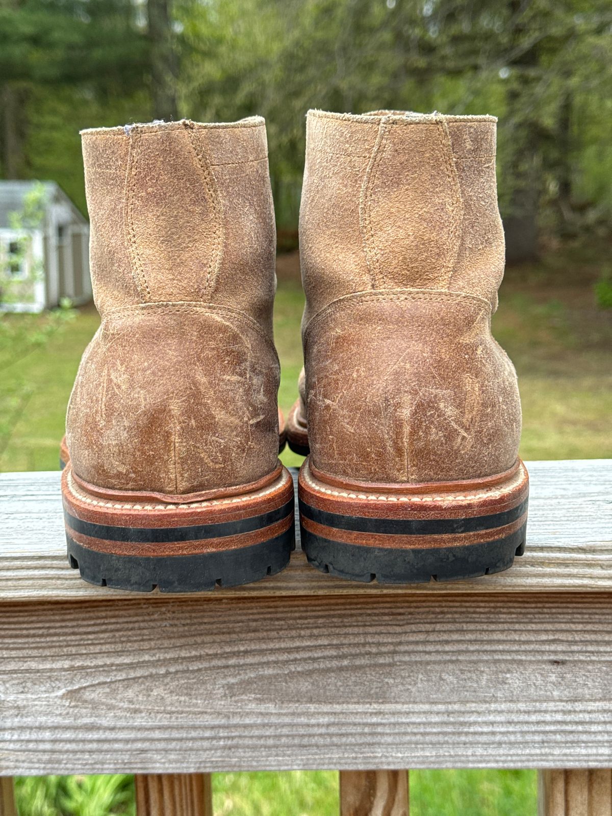 Photo by P2K on May 6, 2024 of the Grant Stone Diesel Boot in C.F. Stead Natural Waxy Commander Suede.