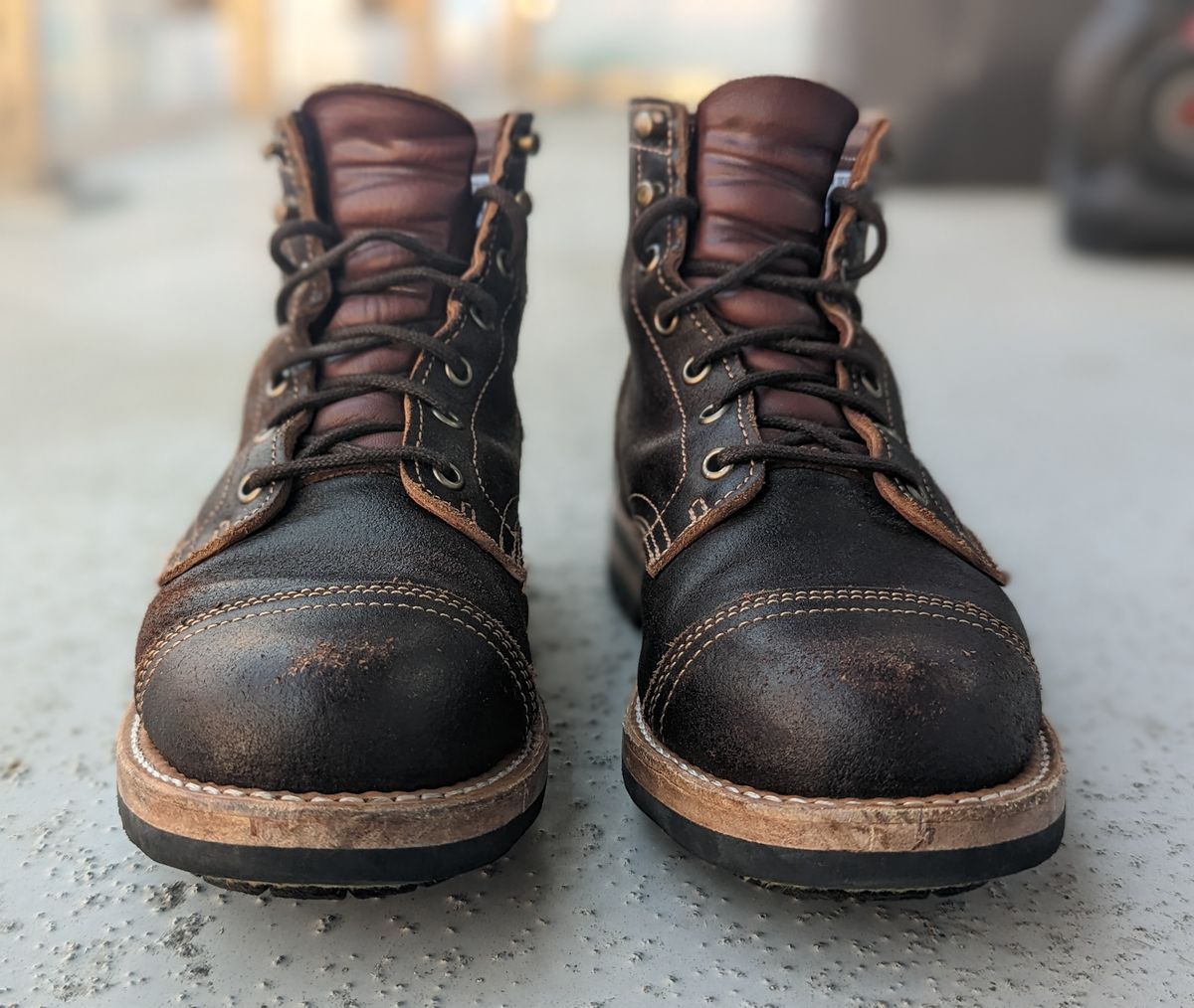 Photo by vpaladino on December 5, 2022 of the Truman Unlisted Model in Horween Java Waxed Flesh.