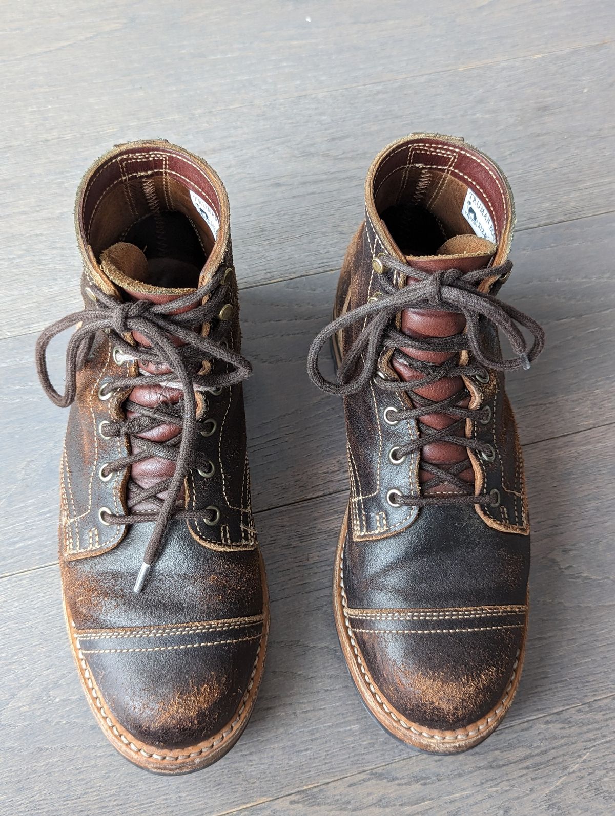 Photo by vpaladino on March 2, 2023 of the Truman Unlisted Model in Horween Java Waxed Flesh.