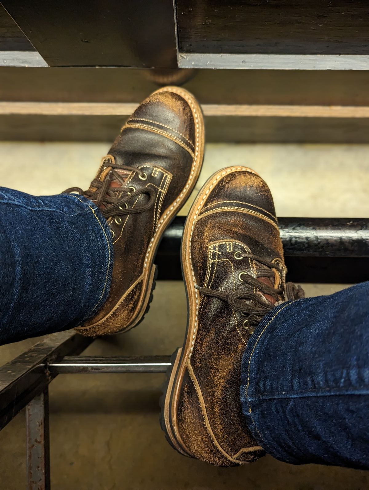 Photo by vpaladino on April 5, 2023 of the Truman Unlisted Model in Horween Java Waxed Flesh.