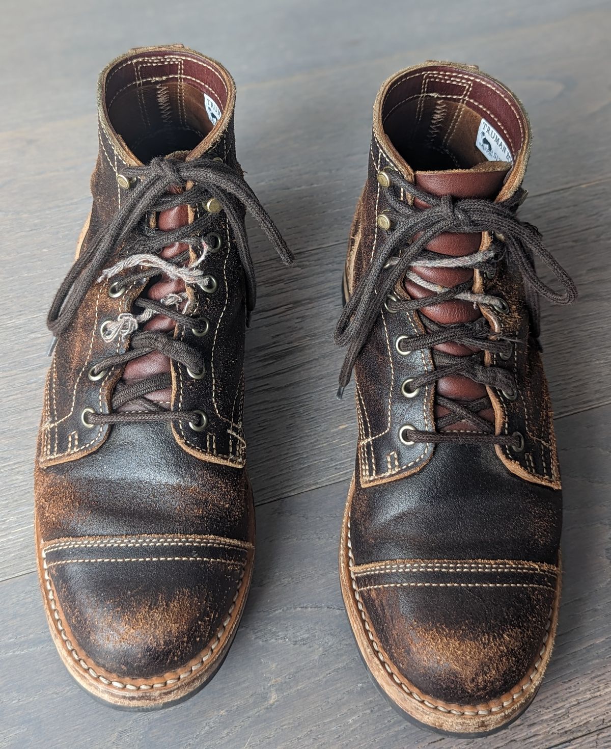 Photo by vpaladino on April 5, 2023 of the Truman Unlisted Model in Horween Java Waxed Flesh.
