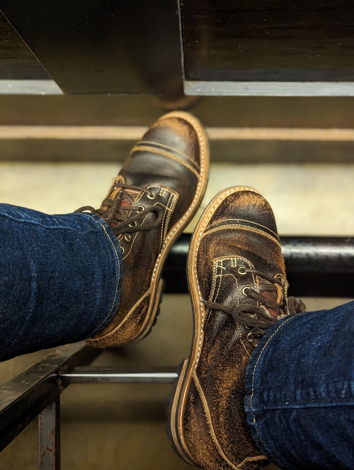 Photo by vpaladino on April 6, 2023 of the Truman Unlisted Model in Horween Java Waxed Flesh.