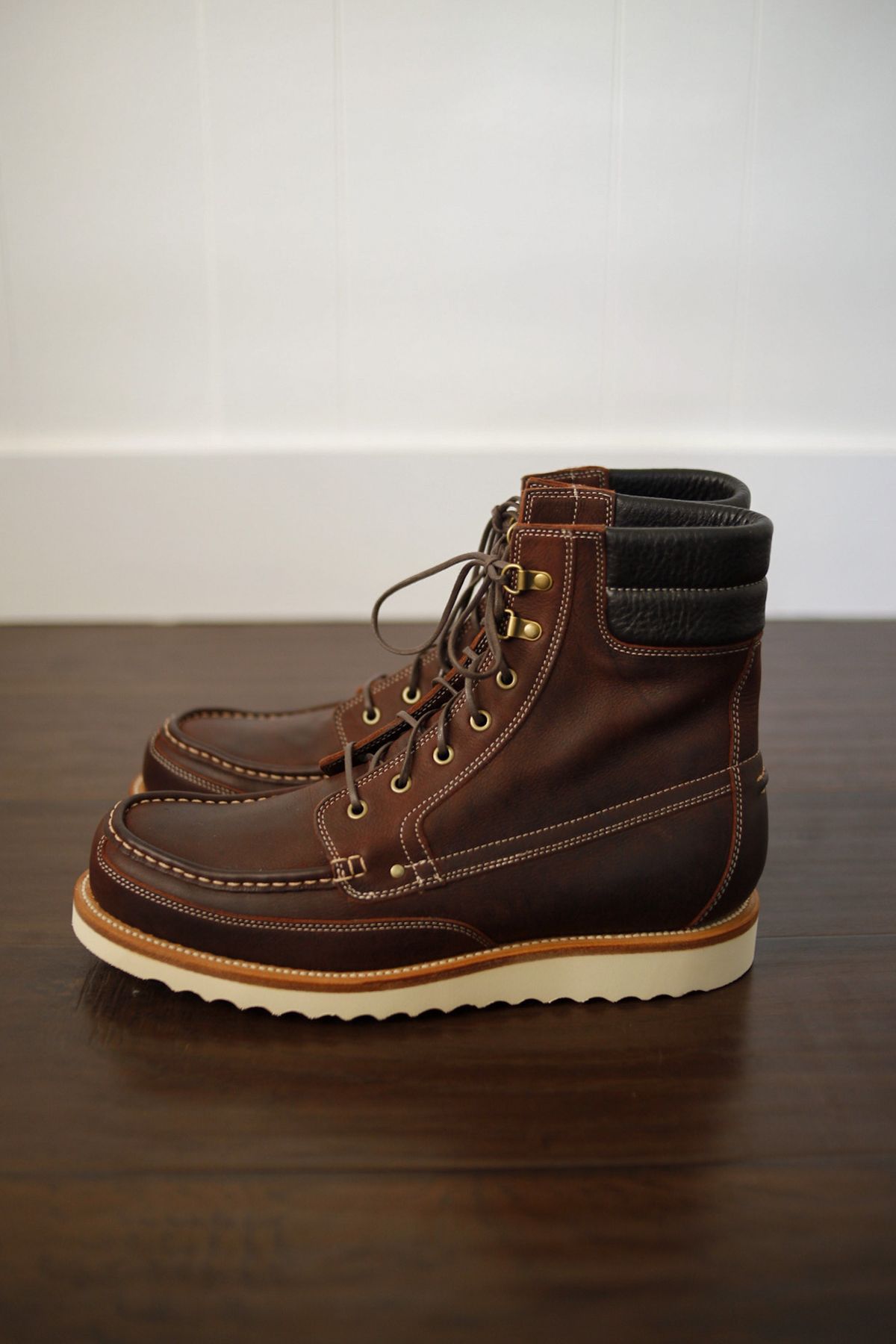 Photo by evknee on October 1, 2022 of the Grant Stone Field Boot in C.F. Stead Dark Burgundy Classic Kudu.