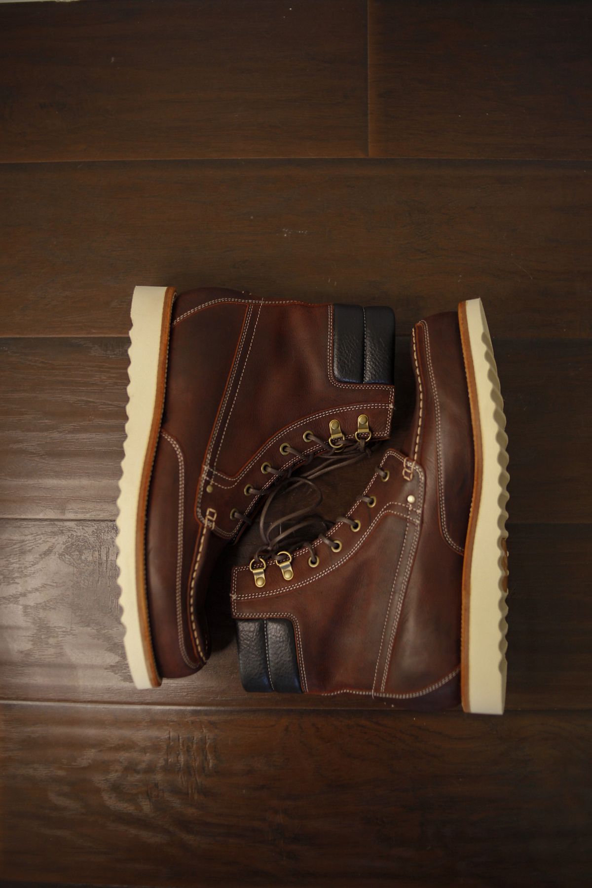 Photo by evknee on October 1, 2022 of the Grant Stone Field Boot in C.F. Stead Dark Burgundy Classic Kudu.