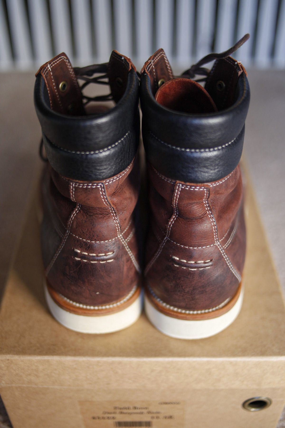 Photo by evknee on November 3, 2022 of the Grant Stone Field Boot in C.F. Stead Dark Burgundy Classic Kudu.